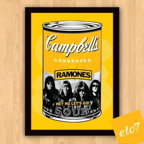 Quadro Pôster A3 c/ Moldura Ramones Campbell´s 30x42cm