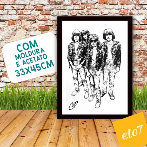 Quadro Pôster A3 c/ Moldura Ramones Coop 30x42cm