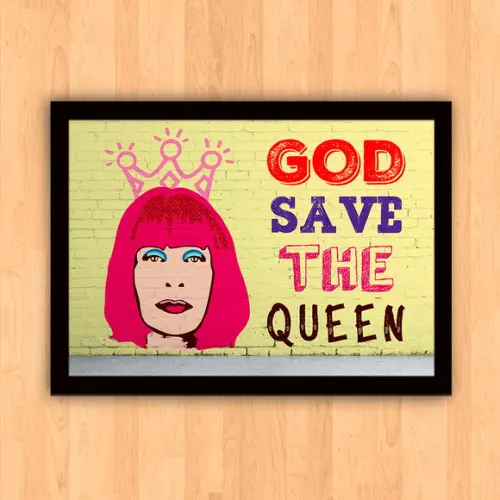 Quadro Pôster A3 c/ Moldura Rita Lee God Save 30x42cm