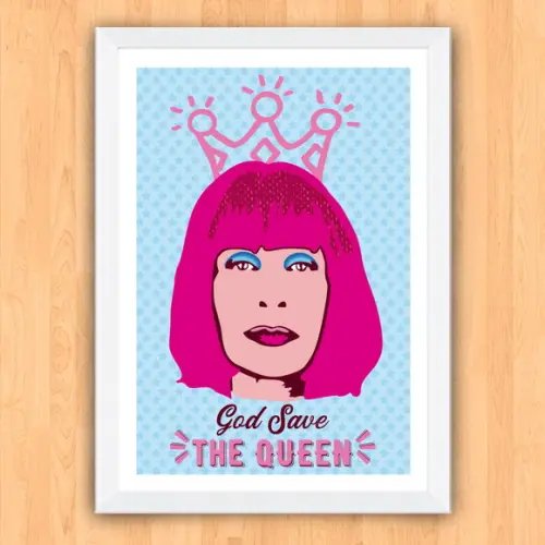 Quadro Pôster A3 c/ Moldura Rita Lee God Save 30x42cm