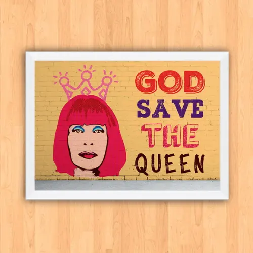 Quadro Pôster A3 c/ Moldura Rita Lee God Save 30x42cm