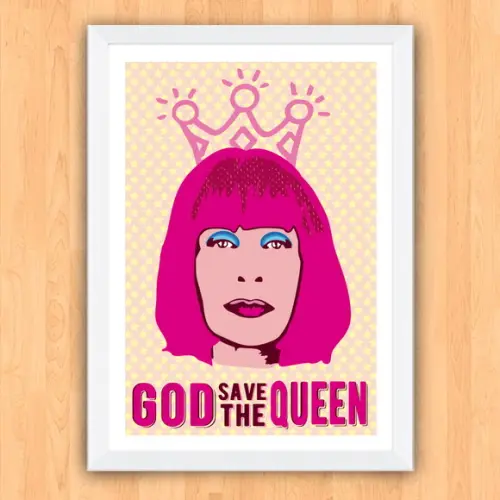 Quadro Pôster A3 c/ Moldura Rita Lee God Save 30x42cm