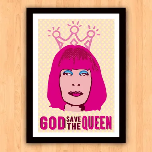 Quadro Pôster A3 c/ Moldura Rita Lee God Save 30x42cm