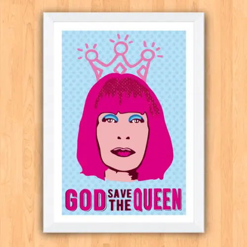 Quadro Pôster A3 c/ Moldura Rita Lee God Save 30x42cm