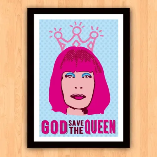 Quadro Pôster A3 c/ Moldura Rita Lee God Save 30x42cm