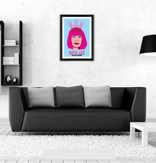 Quadro Pôster A3 c/ Moldura Rita Lee Queen 30x42cm