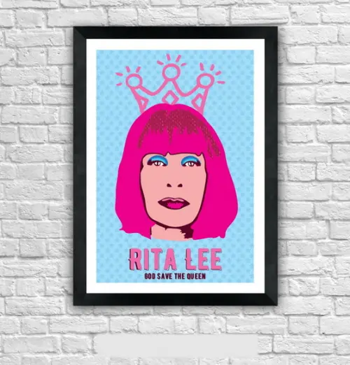 Quadro Pôster A3 c/ Moldura Rita Lee Queen 30x42cm