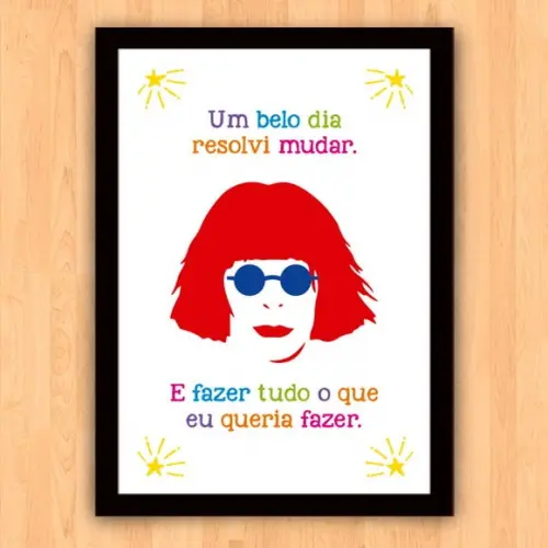 Quadro Pôster A3 c/ Moldura Rita Lee Um Belo Dia 30x42cm