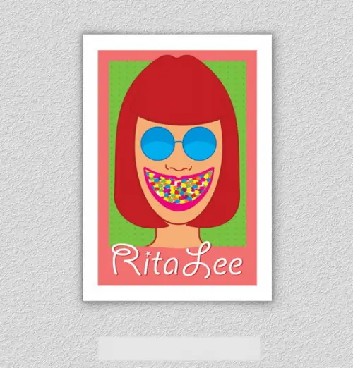 Quadro Pôster A3 c/ Moldura Rita Lee Tutti Frutti 30x42cm