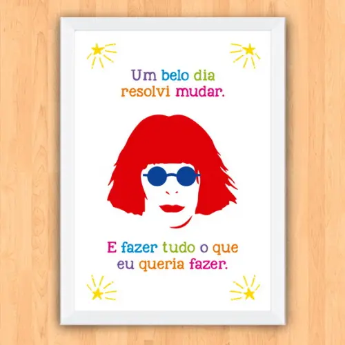 Quadro Pôster A3 c/ Moldura Rita Lee Um Belo Dia 30x42cm