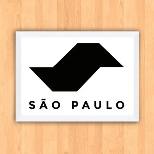 Quadro Pôster A3 c/ Moldura São Paulo Calçada 30x42cm