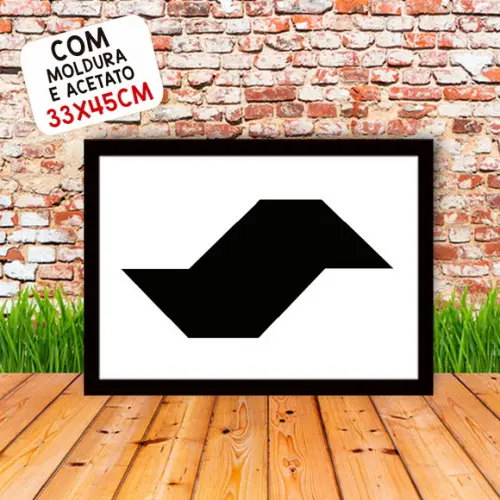 Quadro Pôster A3 c/ Moldura São Paulo Calçada 30x42cm