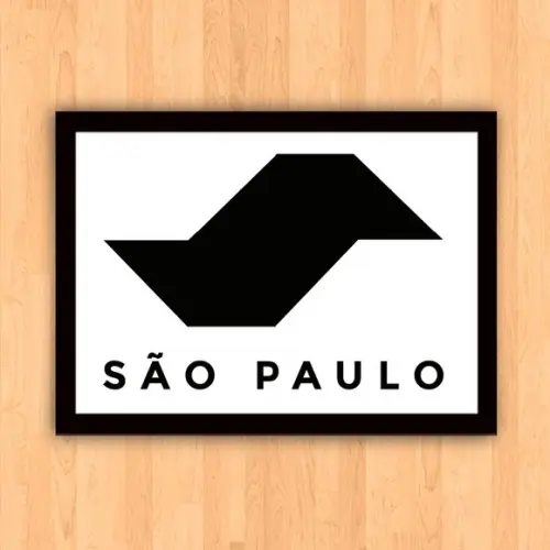 Quadro Pôster A3 c/ Moldura São Paulo Calçada 30x42cm