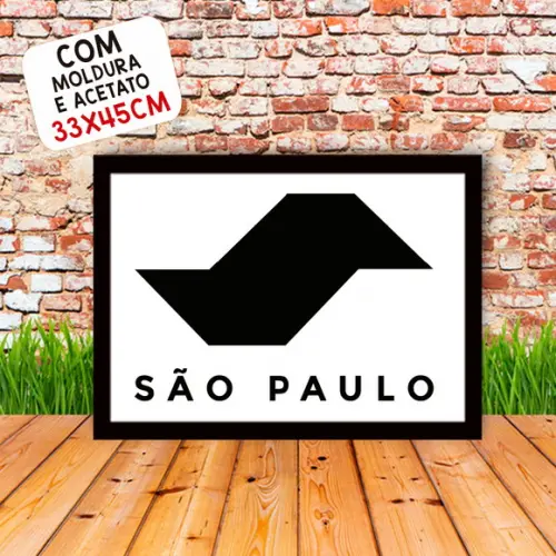 Quadro Pôster A3 c/ Moldura São Paulo Calçada 30x42cm