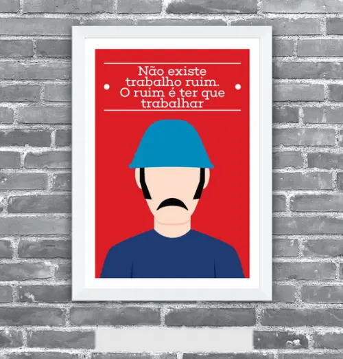 Quadro Pôster A3 c/ Moldura Seu Madruga Frase - 30x42cm
