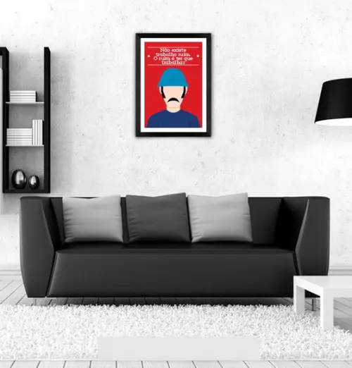 Quadro Pôster A3 c/ Moldura Seu Madruga Frase - 30x42cm