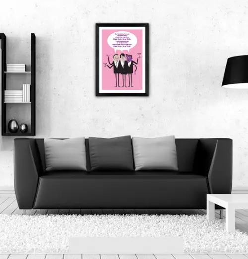 Quadro Pôster A3 c/ Moldura Sinatra Rat Pack 30x42cm