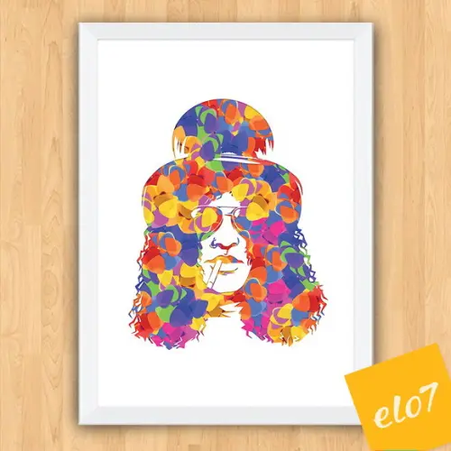 Quadro Pôster A3 c/ Moldura Slash Palhetas Pop Art 30x42cm