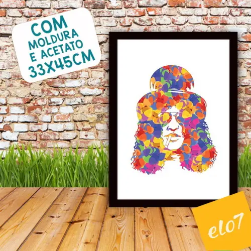 Quadro Pôster A3 c/ Moldura Slash Palhetas Pop Art 30x42cm