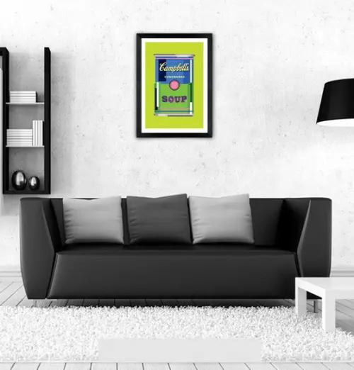 Quadro Pôster A3 c/ Moldura Sopa Campbell`s Pixel 30x42cm