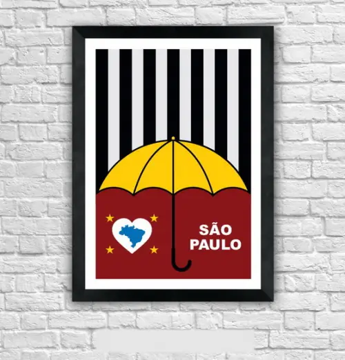 Quadro Pôster A3 c/ Moldura Sp Terra da Garôa 30x42cm
