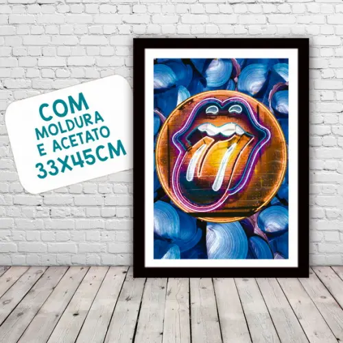 Quadro Pôster A3 c/ Moldura Stones Pop Art 30x42cm