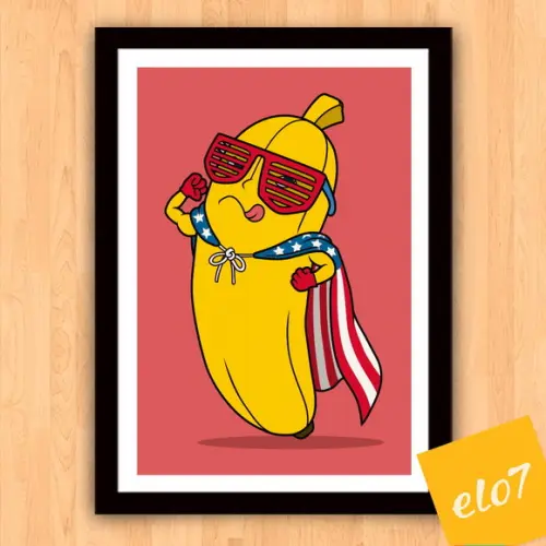 Quadro Pôster A3 c/ Moldura Super Banana 30x42cm