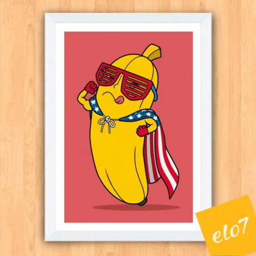 Quadro Pôster A3 c/ Moldura Super Banana 30x42cm