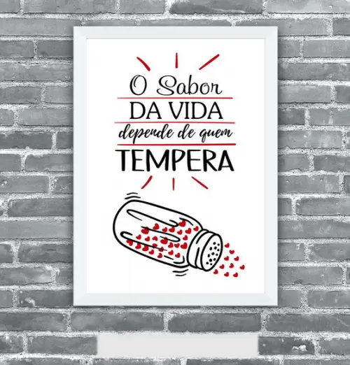Quadro Pôster A3 c/ Moldura Tempero da Vida 30x42cm