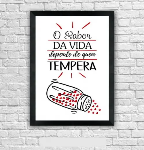Quadro Pôster A3 c/ Moldura Tempero da Vida 30x42cm