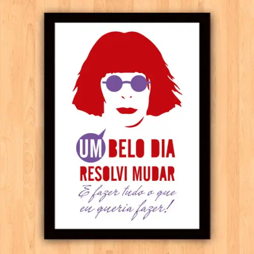 Quadro Pôster A3 c/ Moldura Um Belo Dia Rita Lee 30x42cm