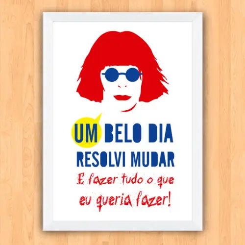 Quadro Pôster A3 c/ Moldura Um Belo Dia Rita Lee 30x42cm
