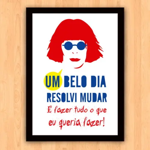 Quadro Pôster A3 c/ Moldura Um Belo Dia Rita Lee 30x42cm