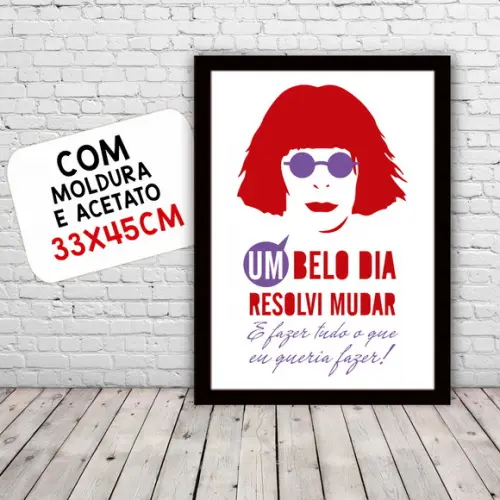 Quadro Pôster A3 c/ Moldura Um Belo Dia Rita Lee 30x42cm
