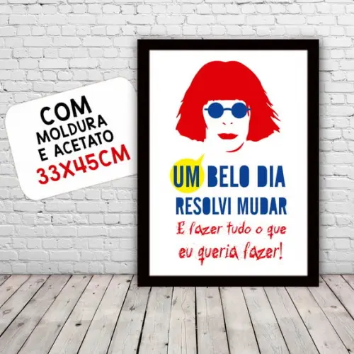 Quadro Pôster A3 c/ Moldura Um Belo Dia Rita Lee 30x42cm