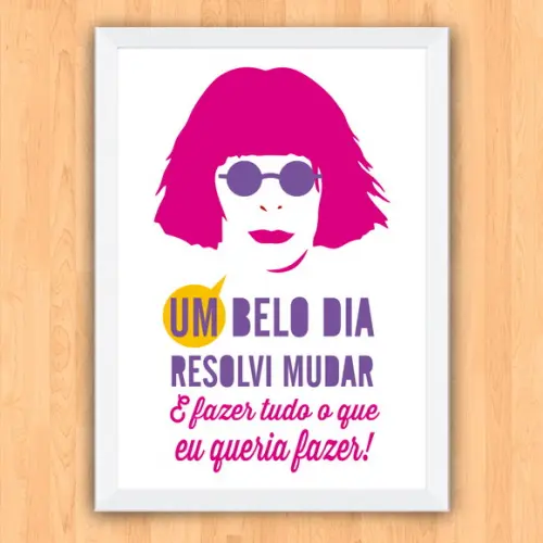 Quadro Pôster A3 c/ Moldura Um Belo Dia Rita Lee 30x42cm