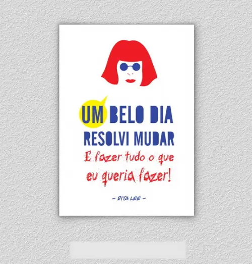 Quadro Pôster A3 c/ Moldura Um Belo Dia Rita Lee 30x42cm