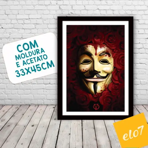 Quadro Pôster A3 c/ Moldura V de Vingança 30x42cm
