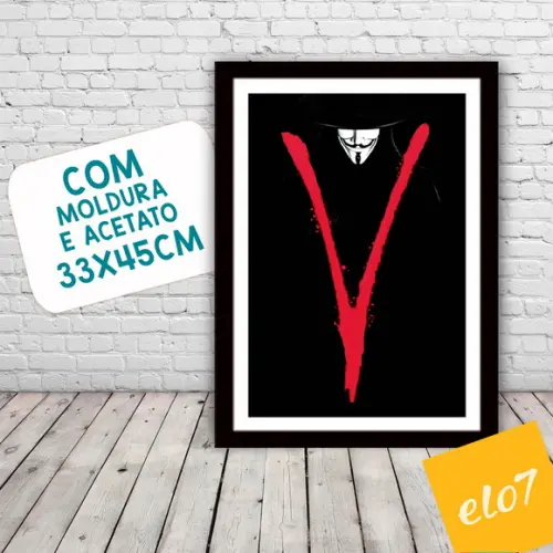 Quadro Pôster A3 c/ Moldura V de Vingança 30x42cm