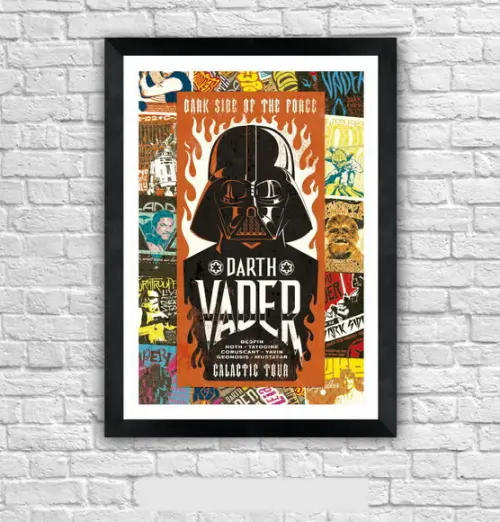 Quadro Pôster A3 c/ Moldura Vader Rock Pop Art 30x42cm