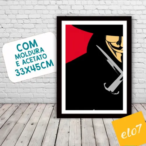 Quadro Pôster A3 c/ Moldura V de Vingança 30x42cm