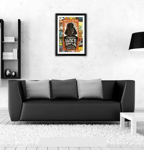 Quadro Pôster A3 c/ Moldura Vader Rock Pop Art 30x42cm