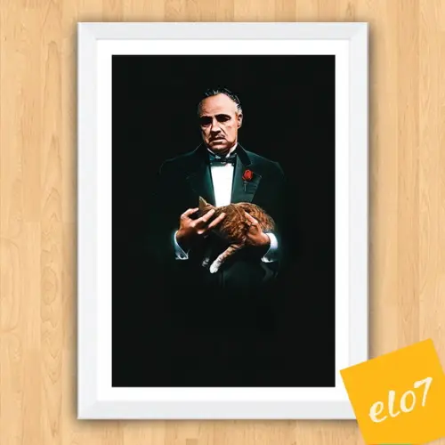 Quadro Pôster A3 c/ o Poderoso Chefão 30x42cm