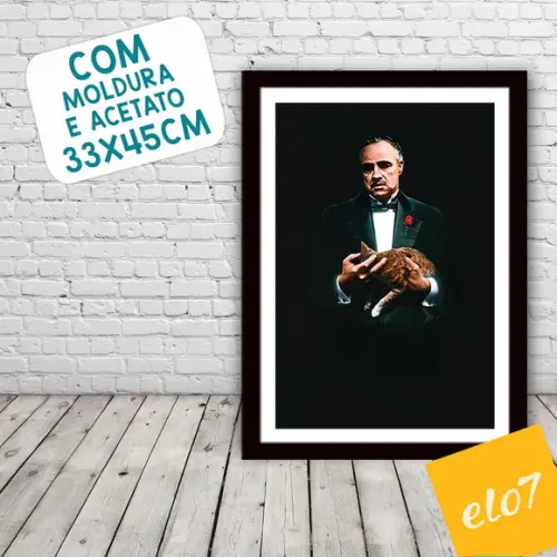 Quadro Pôster A3 c/ o Poderoso Chefão 30x42cm