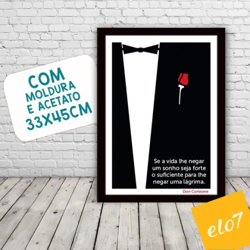Quadro Pôster A3 Frases de Don Corleone 30x42cm