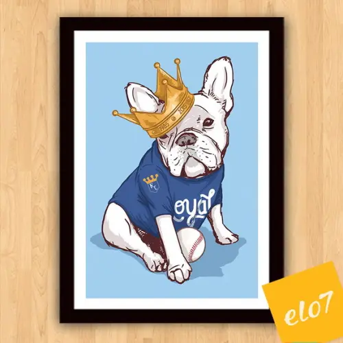 Quadro Pôster A3 Moldura French Bulldog 30x42cm