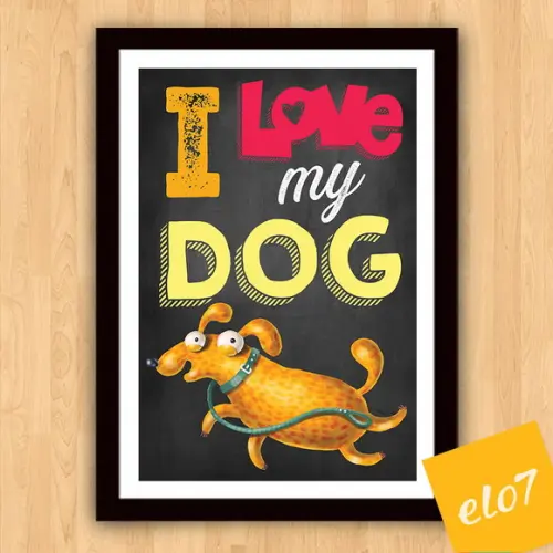 Quadro Pôster A3 Moldura I Love Meu Pet 30x42cm