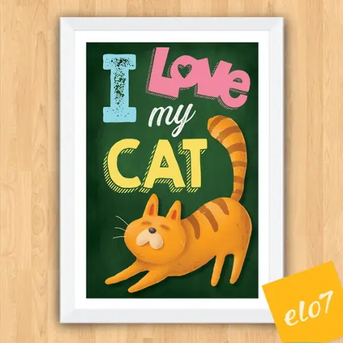 Quadro Pôster A3 Moldura I Love Meu Pet 30x42cm
