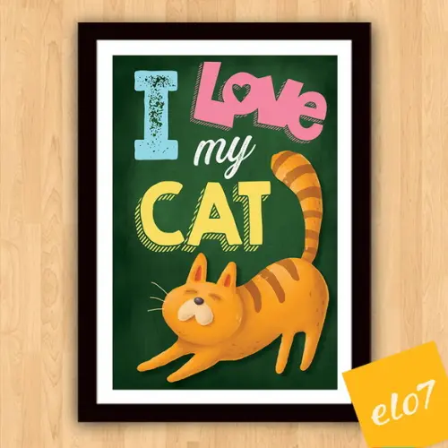 Quadro Pôster A3 Moldura I Love Meu Pet 30x42cm