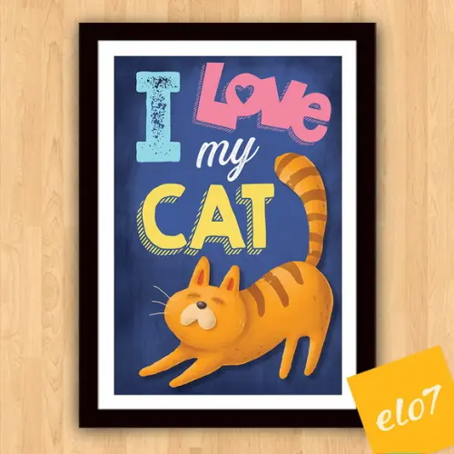 Quadro Pôster A3 Moldura I Love Meu Pet 30x42cm